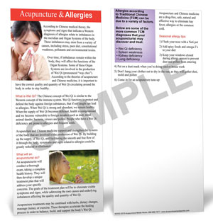 ALLERGIES - PATIENT EDUCATION CARDS