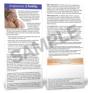 FERTILITY - PATIENT EDUCATION CARD