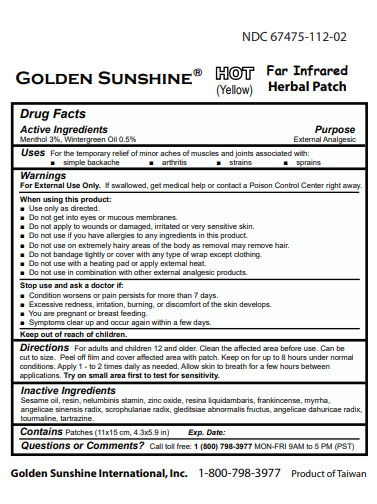 Golden Sunshine Hot  Herbal Patch (Professional) 10/pack