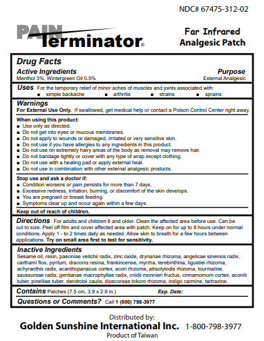 Golden Sunshine Pain Terminator Patch (Professional) 10/pack